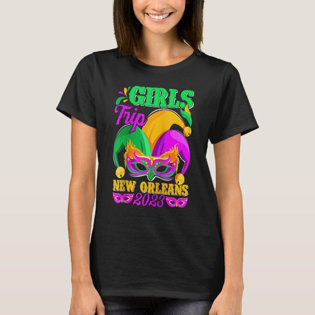 Camiseta Girls Trip New Orleans 2023 Funny Jester Mask Mard (Anverso)
