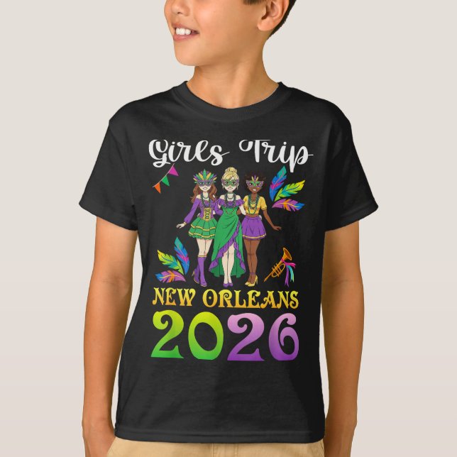 Camiseta Girls Trip New Orleans 2026 Mardi Gras Day Squad T (Anverso)