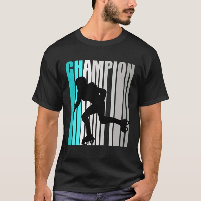 Camiseta Girls Turquoise Roller Skating Champion Roller Ska (Anverso)