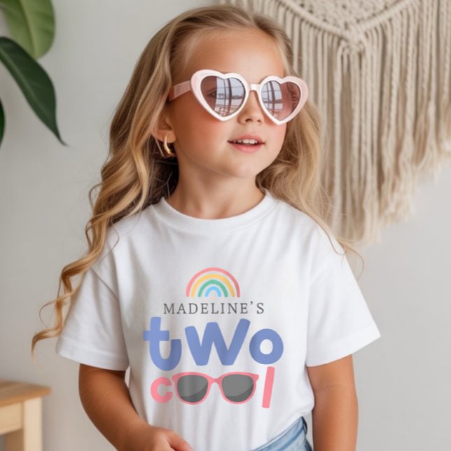 Camiseta Girls Two Cool Rainbow 2nd Birthday  (Subido por el creador)