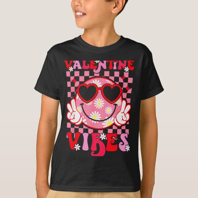 Camiseta Girls Valentines Day Cute Smile Face Valentine Vib (Anverso)
