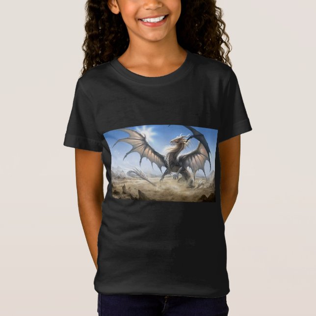 Camiseta girl's white dragon t-shirt (Anverso)