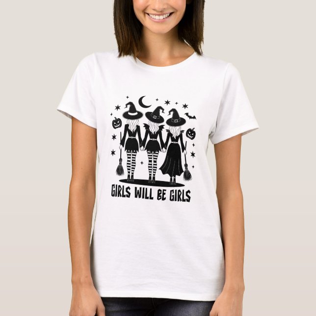 Camiseta Girls Will Be Girls Halloween Witch Coven Spooky (Anverso)