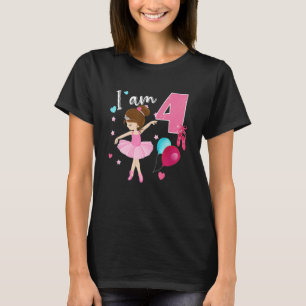 Camiseta Girlu2019s Ballerina de 4 años cuarto Fiesta de cu