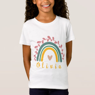 Camiseta Girly Boho Rainbow con nombre personalizado