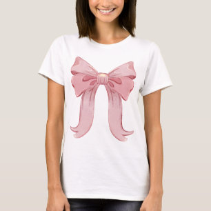 Camiseta Girly Coquette Bow T-Shirt - Estética rosa Pastel