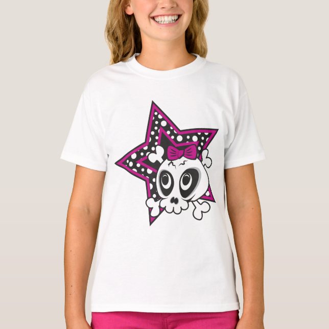Camiseta Girly Emo Skull (Anverso)