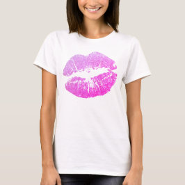 Camiseta Girly Faux Purpurina Morple Lips Personalizado Tan