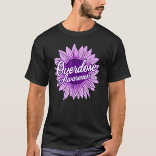Camiseta Girly Girasol Cinta Morada Sobredosis de Opioides 