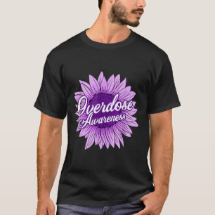 Camiseta Girly girasol lazo púrpura Sobredosis de opioides