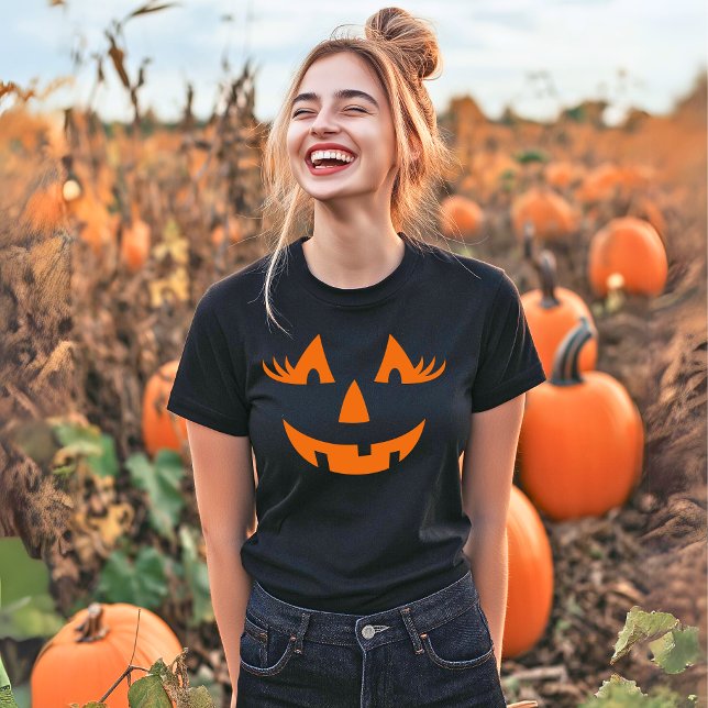 Camiseta Girly Jack O Lantern Calabaza Halloween (Subido por el creador)