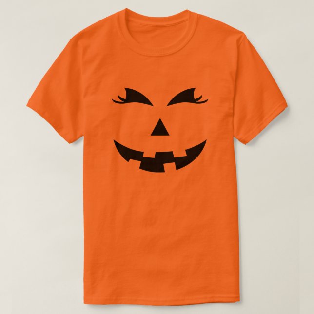 Camiseta Girly Jack O Lantern Pumpkin Face Family Halloween (Diseño del anverso)