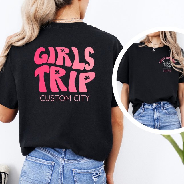 Camiseta Girly Pink Girls Trip 2026 Personalized Travel (Subido por el creador)