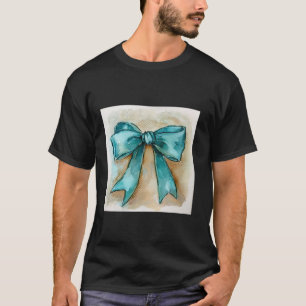 Camiseta Girly se inclina en acuarela coqueta estética turq