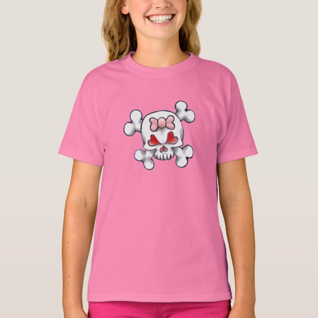 Camiseta Girly Skull and Bones (Anverso)