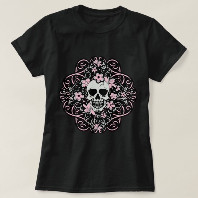 Camiseta Girly Vintage Skull (Diseño del anverso)