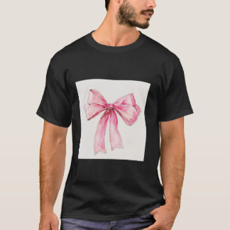 Camiseta Giro acuarela Bow Coquette Estético Bow Rosa