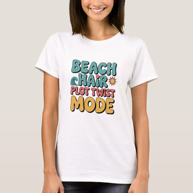 Camiseta Giro Argumental del Cabello de Playa Divertido Lib (Anverso)