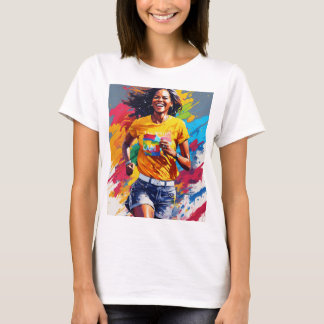 Camiseta giro de color