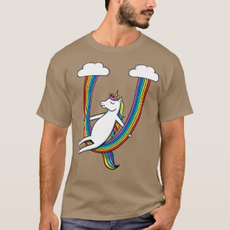 Camiseta Giro de unicornio y arcoíris