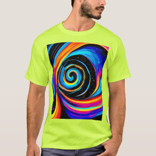 Camiseta Giro de vórtex cósmico en hues neones