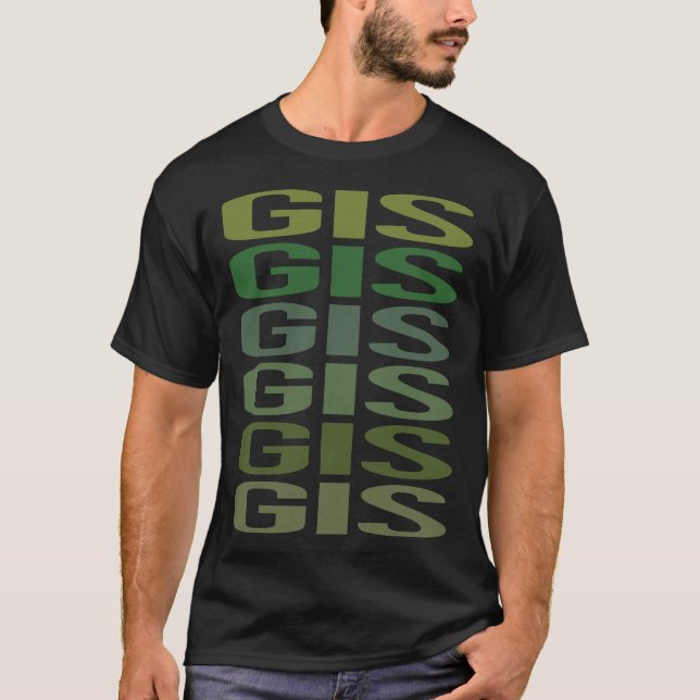 Camiseta GIS de texto verde (Anverso)