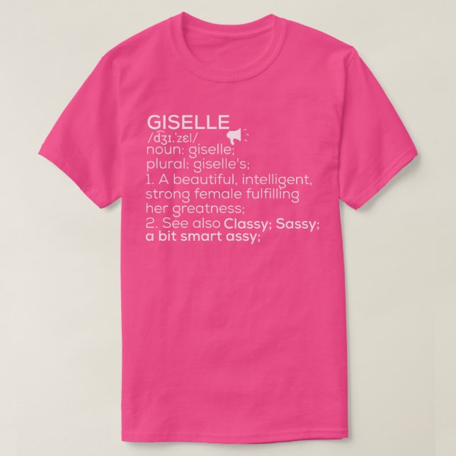 Camiseta Giselle Name Giselle Definition Giselle Female Nam (Diseño del anverso)