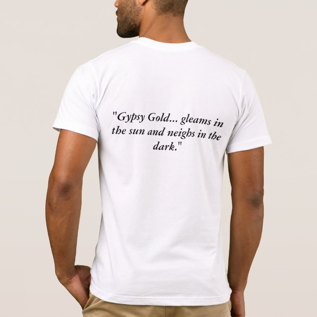 Camiseta gitana del oro de los hombres (Reverso)