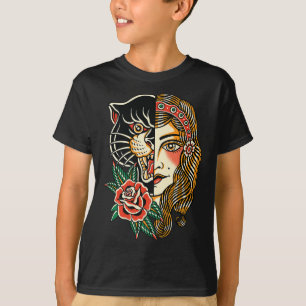 Camiseta Gitano pantera estadounidense tradicional tatuaje