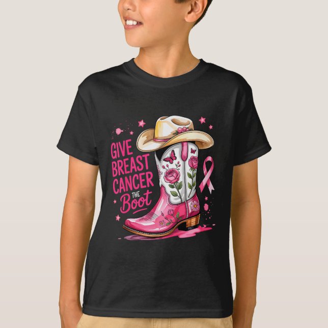 Camiseta Give Breast Cancer The Boot Breast Cancer Nk Ribbo (Anverso)