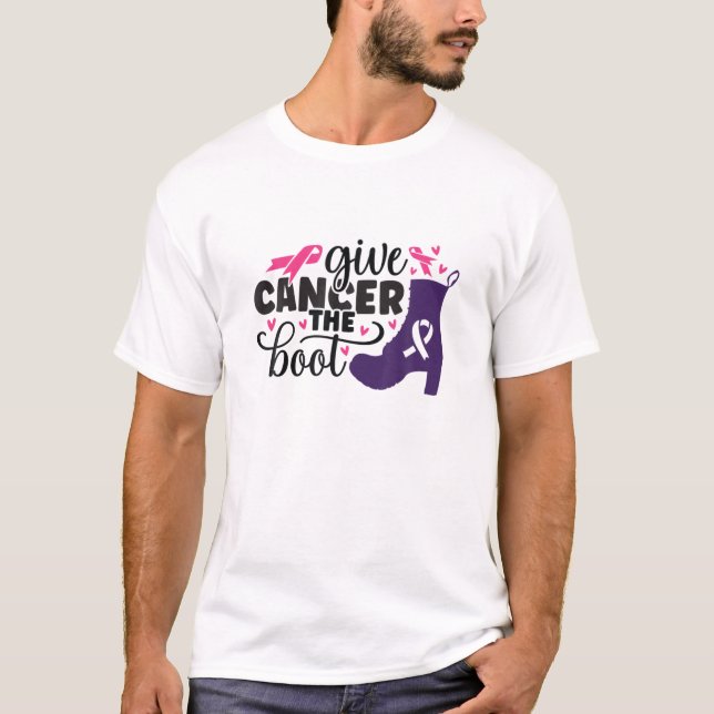 Camiseta Give Cancer The Boot Breast Cancer Matching Family (Anverso)