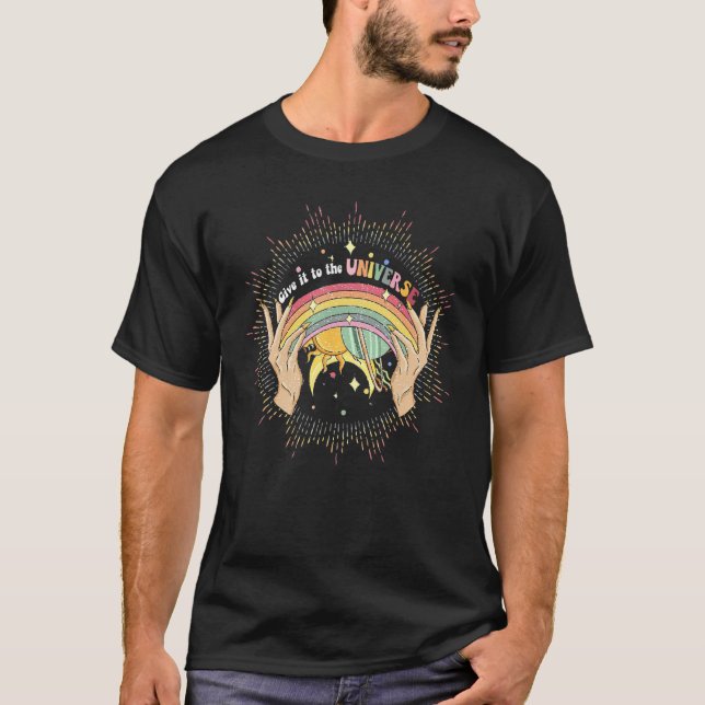 Camiseta Give It To The Universe Mystical Lesbian Rainbow (Anverso)