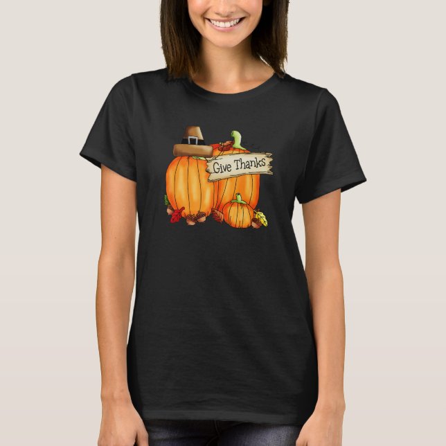 Camiseta Give Thanks To The Lord Pumpkins (Anverso)