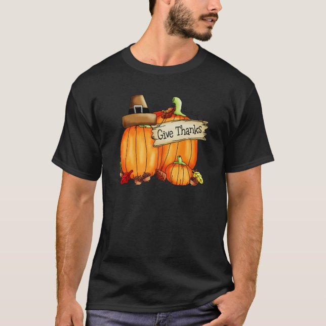 Camiseta Give Thanks To The Lord Pumpkins (Anverso)