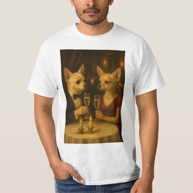 Camiseta Gizmo’s Romantic Dinner – Champagne & Love (Anverso)