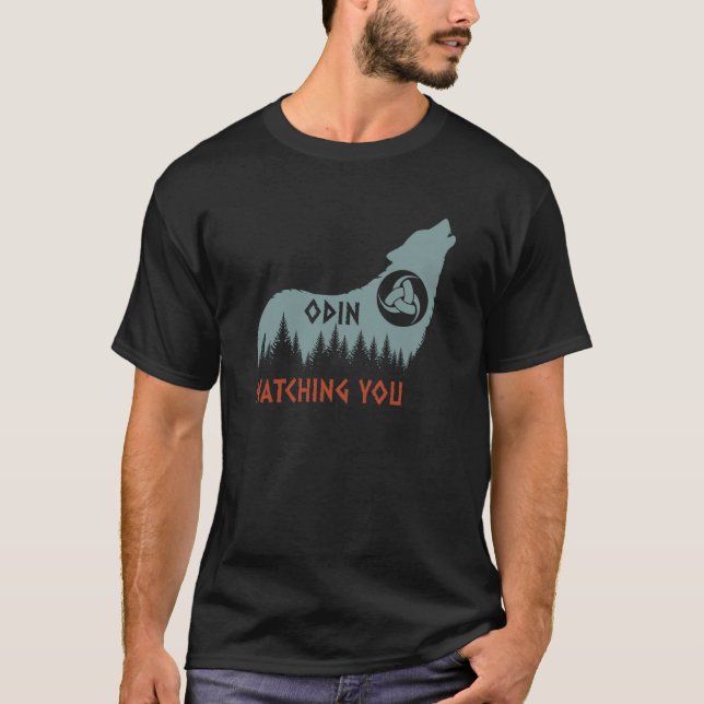 Camiseta Gjallarho: El mito nórdico Wolf Odin te vigila (Anverso)