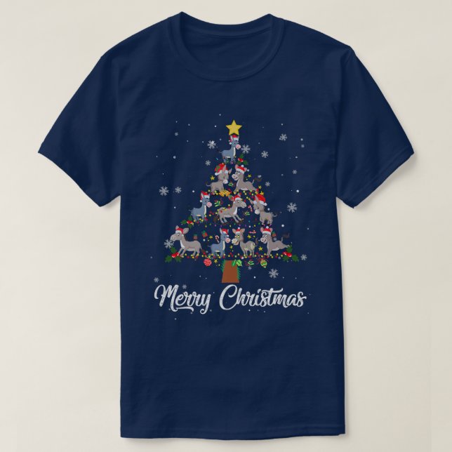 Camiseta GJAw Donkey Árbol de Navidad Pajama Feliz Navidad  (Diseño del anverso)
