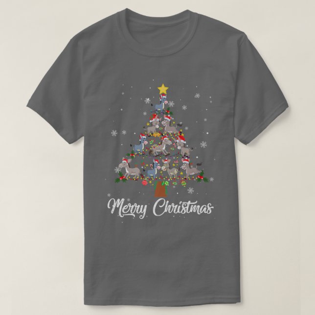 Camiseta GJAw Donkey Christmas Tree Pajama Merry Xmas Donke (Diseño del anverso)