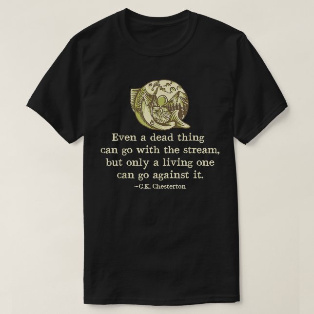 Camiseta GK Chesterton Cita Humor católico Hombres pescador (Diseño del anverso)