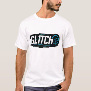 Camiseta GL1TCH   Logo tecnológico moderno para marcas futu