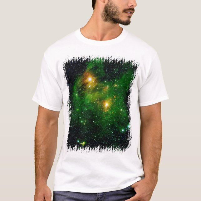 Camiseta GL490 Green Gas Cloud Nebula - Foto Espacial de la (Anverso)