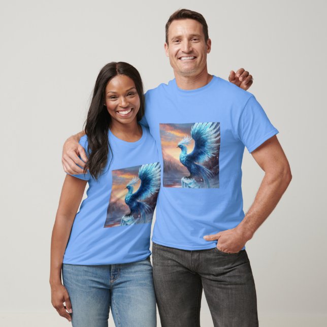 Camiseta "Glacial Splendor: Majestuoso Fénix de Hielo" (Unisexo)