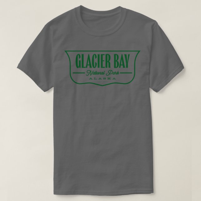 Camiseta Glaciar Bay Parque Nacional Escudo Verde (Diseño del anverso)