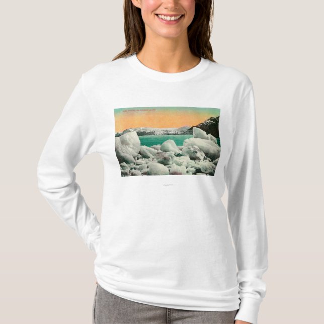 Camiseta Glaciar e icebergs de Muir en Alaska #1State (Anverso)
