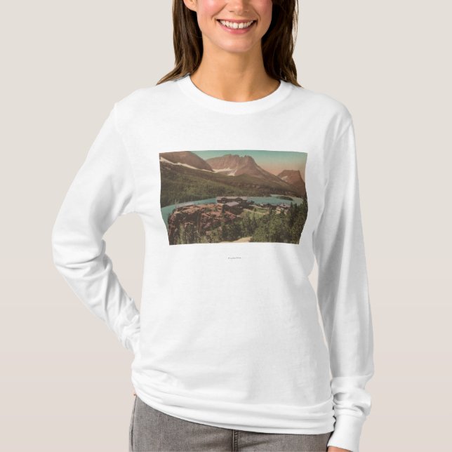 Camiseta Glaciar, TA - vista de chalets y St. Marys del (Anverso)