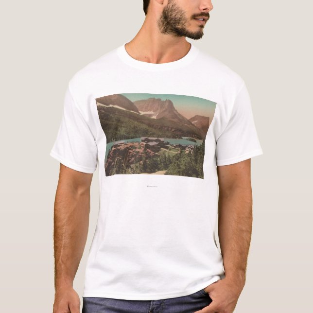 Camiseta Glaciar, TA - vista de chalets y St. Marys del (Anverso)