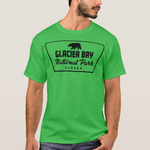 Camiseta Glacier Bay National Park Bear Badge Black