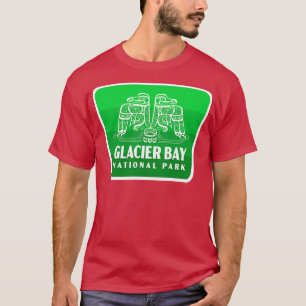 Camiseta Glacier Bay Parque Nacional Retro Bird Badge Green