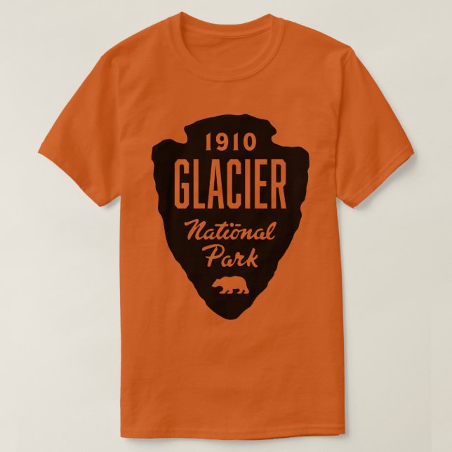 Camiseta Glacier National Park Bear Arrowhead Black (Diseño del anverso)