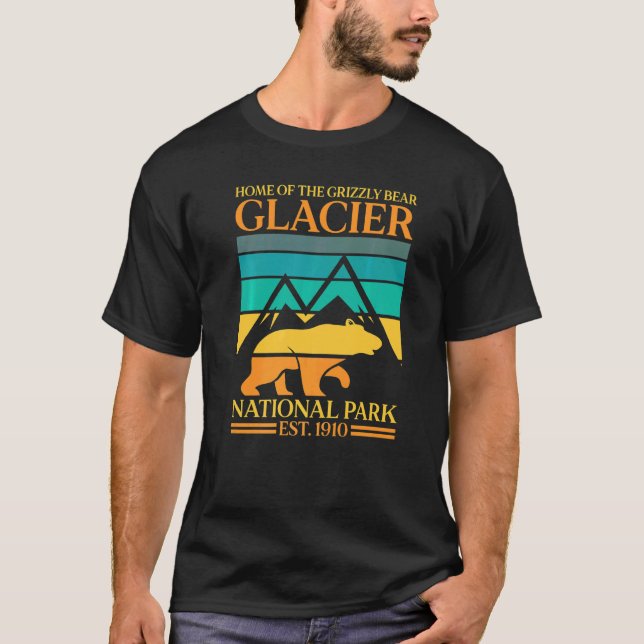 Camiseta Glacier National Park Grizzly Bear Hiking Vacation (Anverso)